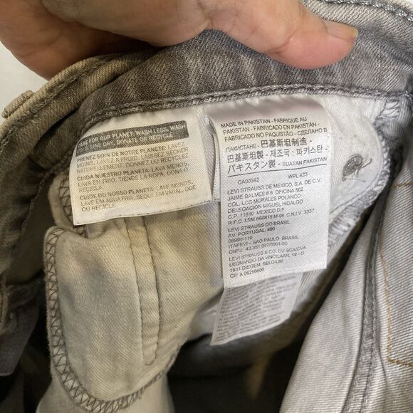 Levis 510 Skinny Fit Jeans Mens 36 X 32 Gray Stretch Denim Pants - Picture 10 of 11